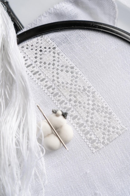 Zbliżenie na haft ręczny